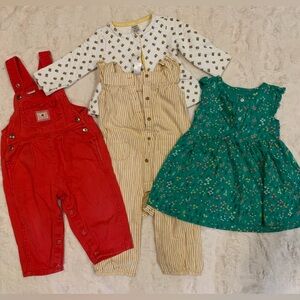 Girls 18/24 month Bundle, dress, overalls, romper, jacket